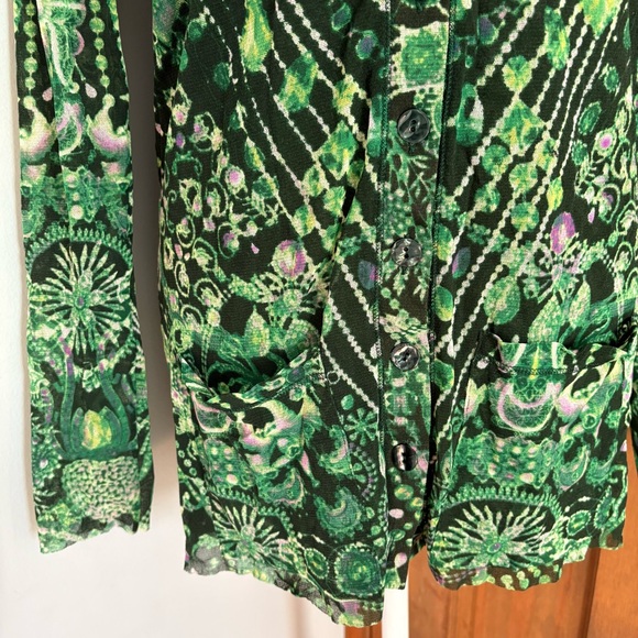 Vintage 90s Jean Paul Gaultier Soleil XS Extra Small Button Down Mesh Top Shirt - Picture 3 of 7